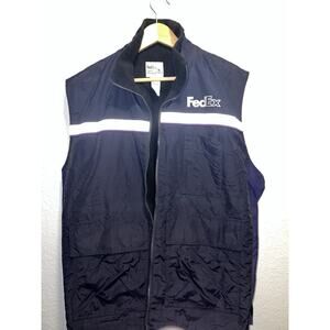 Vtg FedEx Stan Herman Reflective Utility Vest XL Post Office Mail Grunge 90s